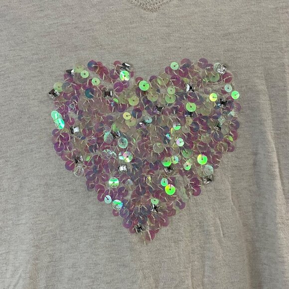 Falls Creek L 10/12 Long Sleeve Hoodie With Sequin Heart Design & Front Pocket - Picture 3 of 7